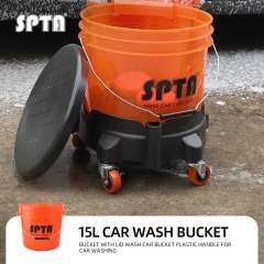 SPTA 15L round plastic bucket With Lid Wash Car Bucket Plastic Handle For Car Washing