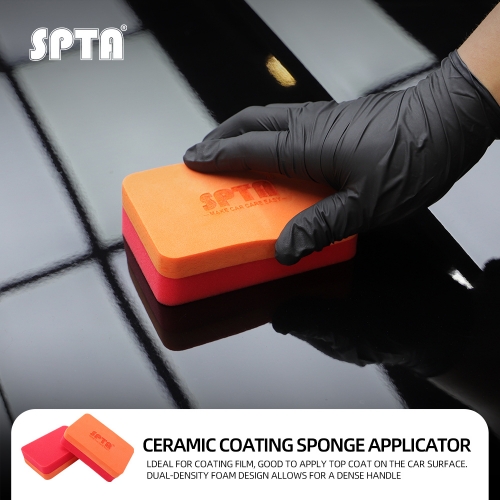 SPTA WF007 Ceramic Coating Sponge Applicator 120*80*35mm Orange For Removing Paint Overspray Without Scratcing Surfaces