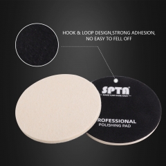 SPTA Car Glass Polishing Pad Wool Felt Polishing Pad Flocking Hook & Loop Backer For Random Orbital Polisher