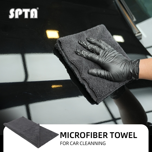 SPTA MT038 Microfiber Towel Gray 320GSM, 400*400mm,Loop Design, One-Pass Drying for Cars, Trucks, SUVs, and Home