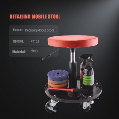 SPTA Detailing Mobile Stool,Pro Rolling Stool, Car Detailing Stool Chair, Stool with Wheels, Garage Organizer, Adjustable Height