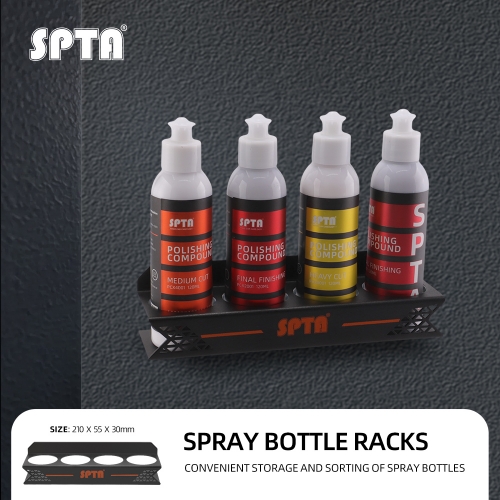 SPTA Ceramic Coating Holder 4 Bottles, 50ml to 100ml BLACK Metal Ceramic Coating Holder Spray Bottle Rack