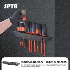 SPTA Universal Detailing Brush Holder, 10 Car Detailing Brushes Organizer, Ideal for Garage & Mobile use Organizer