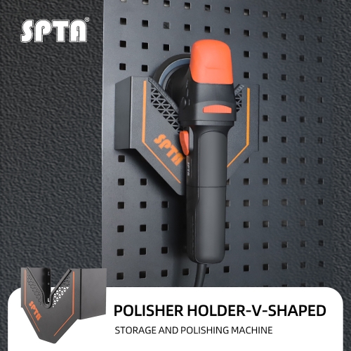 SPTA V-Shape Machine Polisher Wall Holder,Organizer, For Dual Action & Rotary Polishers for Mobile Detailing, Detailing Storage