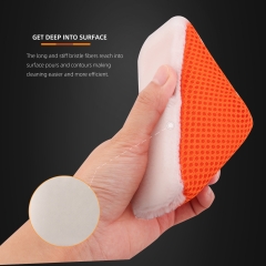 SPTA 1Pc Scrub Ninja Wedge Scrubber - For Leather, Vinyl and Plastic 5 in x 2.5 in x 2 in