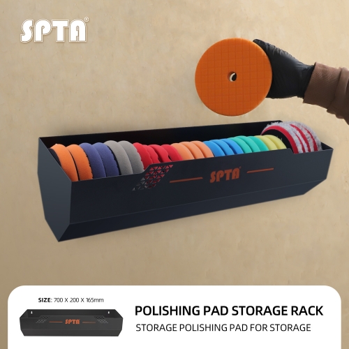 SPTA OT036 Polishing Pad Storage Rack Easy Installation Wall Mounted Organization Tool for Car Detailing Garage and Workshop