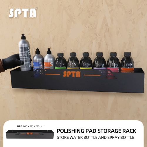 SPTA OT033 Chemical Liquid Storage Rack Easy Installation Wall Mounted Organization Tool for Car Detailing Garage and Workshop