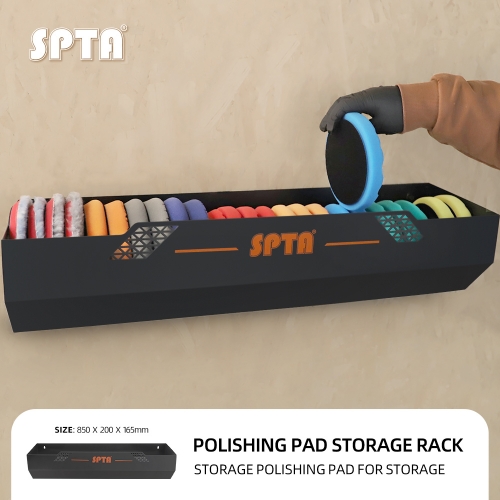 SPTA OT035 Polishing Pad Storage Rack Easy Installation Wall Mounted Organization Tool for Car Detailing Garage and Workshop