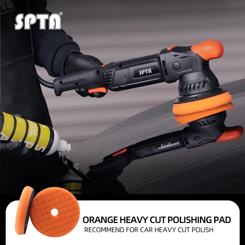 SPTA V2.0 3"/5"/6" Orange Heavy Cut Polishing Pad for Car Buffer Polisher Compound Polishing Sponge Pads Compounding, Polishing,Remove 1200#/1500# Sanding Marks