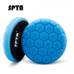 SPTA 3 Inch to 7 Inch T60 Moderate-Cut Foam Polishing Pad For DA/RO Car Polisher Hex-Logic Buffing Pads To Remove 1500#/2000# Sanding disc marks & Medium oxidation Over Spray, And Surface imperfections