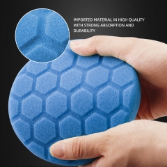 SPTA 3 Inch to 7 Inch T60 Moderate-Cut Foam Polishing Pad For DA/RO Car Polisher Hex-Logic Buffing Pads To Remove 1500#/2000# Sanding disc marks & Medium oxidation Over Spray, And Surface imperfections