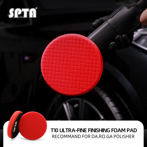 SPTA 3"/5"/6"/7" T10 Ultra-Fine Finishing Foam Polishing Pad Swirl-Free, Gloss Finish Polish Pad For DA/RO Car Polisher To Remove Light Cutting Pad, Remove Car Wash Scratches & Ultra-Fine Swirl Marks