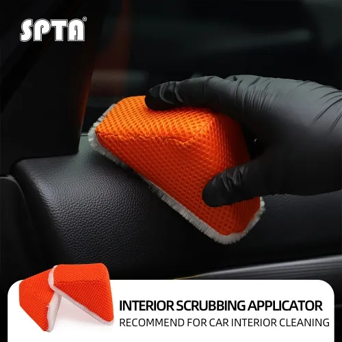 SPTA 1Pc Scrub Ninja Wedge Scrubber - For Leather, Vinyl and Plastic 5 in x 2.5 in x 2 in