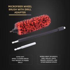 SPTA DF053 Straight handle Car Rim & Wheel Cleaning Brush Car Detail Brush Made With Rubber Plastic Handle For Cars&Trucks&SUV