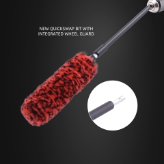 SPTA DF053 Straight handle Car Rim & Wheel Cleaning Brush Car Detail Brush Made With Rubber Plastic Handle For Cars&Trucks&SUV