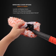 SPTA DF046 480*290mm Stright handle Car Rim & Wheel Cleaning Brush Car Detail Brush Made With Microfiber For Cars&Trucks&SUV