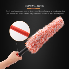 SPTA DF046 480*290mm Stright handle Car Rim & Wheel Cleaning Brush Car Detail Brush Made With Microfiber For Cars&Trucks&SUV