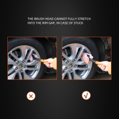 SPTA DF046 480*290mm Stright handle Car Rim & Wheel Cleaning Brush Car Detail Brush Made With Microfiber For Cars&Trucks&SUV