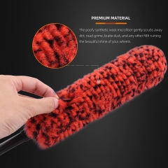 SPTA DF053 Straight handle Car Rim & Wheel Cleaning Brush Car Detail Brush Made With Rubber Plastic Handle For Cars&Trucks&SUV