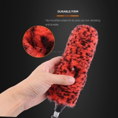 SPTA DF053 Straight handle Car Rim & Wheel Cleaning Brush Car Detail Brush Made With Rubber Plastic Handle For Cars&Trucks&SUV