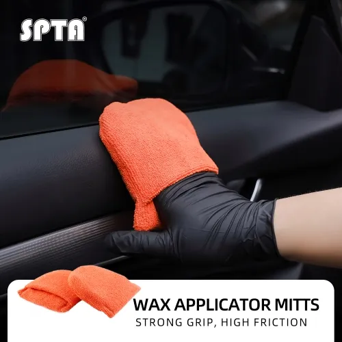 SPTA 10pcs Soft Microfiber Car Wax Applicator Mitts Wax Foam Applicator Pad For Apply and Remove Wax Car Cleaning Pad