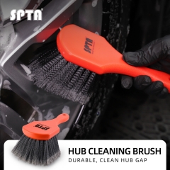 SPTA Wheel Tire Brush Soft Bristle Car Cleaning Brush Car Wash Brush Alloy Wheel Brush Tire Rim Hub Cleaning Brush