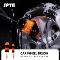 SPTA Straight handle Car Rim & Wheel Cleaning Brush Car Detail Brush Made With PP Bristle For Cars & Trucks & SUV