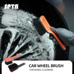 SPTA Black&Orange Car Tire Brush Made With PVC Bristle For Car Floor Mats Set Belt Scrubbing Tires Cleaning
