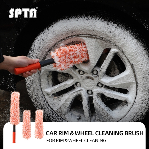 SPTA DF046 480*290mm Stright handle Car Rim & Wheel Cleaning Brush Car Detail Brush Made With Microfiber For Cars&Trucks&SUV