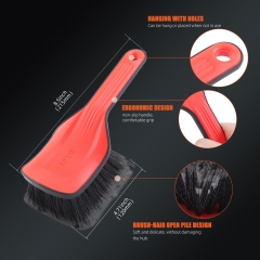 SPTA DF034 Black & Orange Car Weel&Rim Face Brush Made With PVC Bristle For Car Floor Mats Running Board Step Plates Cleaning