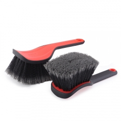 SPTA DF034 Black & Orange Car Weel&Rim Face Brush Made With PVC Bristle For Car Floor Mats Running Board Step Plates Cleaning