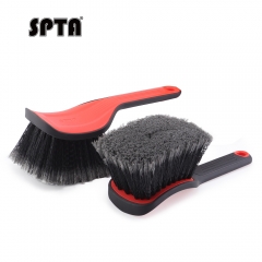 SPTA DF034 Black & Orange Car Weel&Rim Face Brush Made With PVC Bristle For Car Floor Mats Running Board Step Plates Cleaning