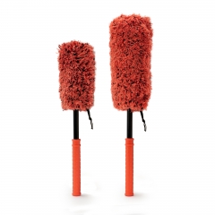SPTA Car Rim Brush Car Wheel Brush Set 2pcs Microfiber Brushes with 4pcs Replacement Tips for Cleaning Wheels, Wheels, Rims