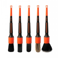 SPTA Car Detailing Brush Set, 5 Pack V2.0 Soft Boar Hair Auto Detail Brush Kit, for Automotive Interior Exterior Dashboard