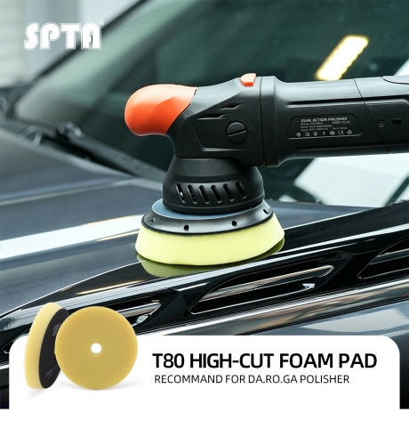 SPTA 3"/5"/6" T80 Intensive Cutting Swirl-Free Foam Polishing Pad For DA/RO/GA Car Buffer Polisher To Remove 1500/2000# sanding disc marks, swirl marks & heavy/medium oxidation