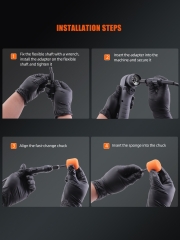 SPTA PT101 Black&Orange Flexible Shaft Set Constant Speed Output For Spot Repairs For Detail Small Area Car Polishing