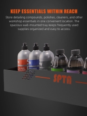 SPTA OT033 Chemical Liquid Storage Rack Easy Installation Wall Mounted Organization Tool for Car Detailing Garage and Workshop