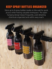 SPTA Detailing Spray Bottle Holder - Wall Mounted Mobile & Garage Detailing Equipment Organizer - Holds Up to 8 Sprayers