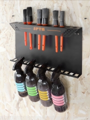 SPTA Brush and Trigger Bottle Holder Wall Mount Tool Holder Black 415*55*240mm Metalwall mounted brush rack metal bottle holder