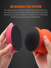 SPTA 3”Car Hand Wax Applicator Polish Clay Disc Pad Kit Sponge Tire Dressing Applicator with Grip Magic Clay Spong Polishing Pad