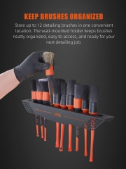 SPTA Universal Detailing Brush Holder, 10 Car Detailing Brushes Organizer, Ideal for Garage & Mobile use Organizer