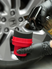 SPTA Dressing Applicator With Cover Sponge Applicator, Soft Sponge Applicator,Detailing Tool for Any Cars, Orange