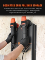SPTA Dual Machine Polisher Wall Holder, Organizer for Dual Action & Rotary Polishers for Mobile Detailing, Detailing Storage