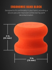 SPTA 3”Car Hand Wax Applicator Polish Clay Disc Pad Kit Sponge Tire Dressing Applicator with Grip Magic Clay Spong Polishing Pad