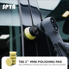 SPTA 5Pack 1Inch /2Inch T80 Intensive Cutting Swirl-Free Foam Polishing Pad For DA/RO/GA Car Buffer Polisher To Remove 1500/2000# sanding disc marks, swirl marks & heavy/medium oxidation For Car Detailing, Tight Areas and Small Spaces