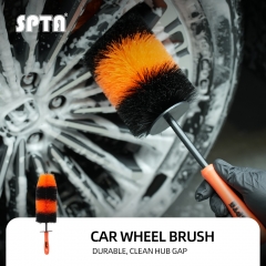 SPTA Car Rim & Wheel Cleaning Brush,Soft Bristle Large Long Car Tire Detailing Washing Tool for Exhaust Tips Engine, Vehicle Motorcycles Auto Truck SUV RV, No Scratches