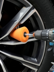 SPTA Orange 6mm Shank Polishing Cone, Car Wheel Hub Drill Buffing Sponge Pads , Polishing Ball,Car Buffers and Polishers Cone Pad for Drill, Attaches to Standard Household Drill
