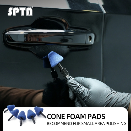 SPTA Mini Polishing Pads Set,5Pcs Blue 5mm Shank Flexible Shaft Cone Polishing Pads Set,Car Detailing Pads For Small Area for Flexible Shaft