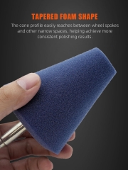 SPTA Blue 6mm Shank Polishing Cone, Car Wheel Hub Drill Buffing Sponge Pads , Polishing Ball,Car Buffers and Polishers Cone Pad for Drill, Attaches to Standard Household Drill