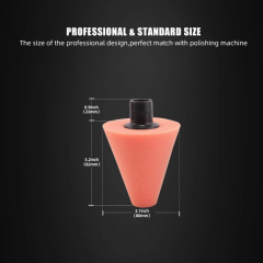 SPTA Orange M14 Polishing Cone, Car Wheel Hub Rotary Poliher Buffing Sponge Pads , Polishing Ball,Car Buffers and Polishers Cone Pad for Drill, Attaches to Rotary Tool